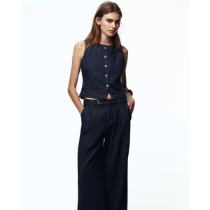 Zara Fitted Denim Vest New